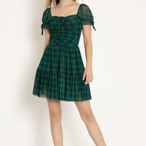 Tartan Fir Short Tea Party Dress